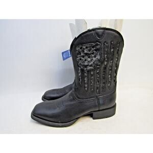 Ariat Mens Sz 14 Sport My Country VentTEK Black Square Toe Cowboy Boots 10044563